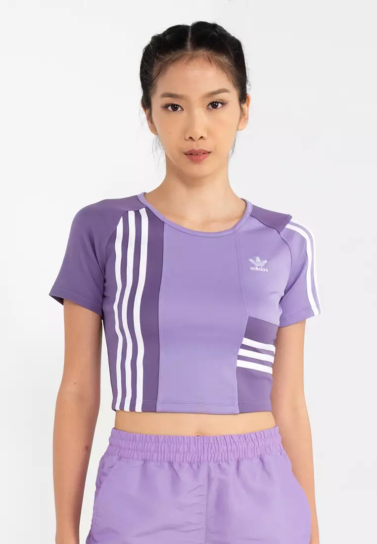 Adidas crop hotsell top short sleeve