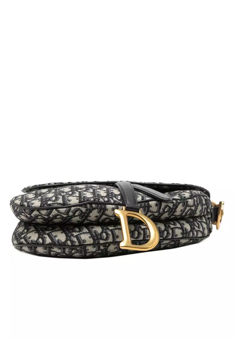 Pre-Loved Dior Oblique Canvas Saddle Bag