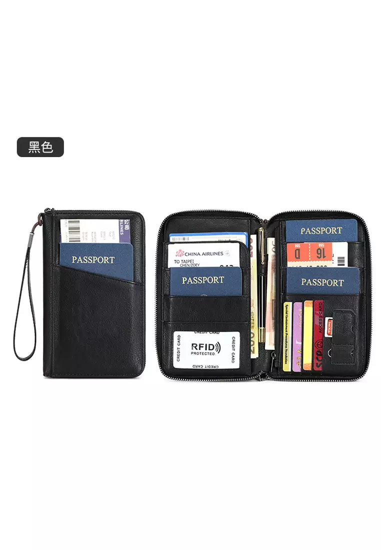 RFID防盜刷多功能長銀包護照夾