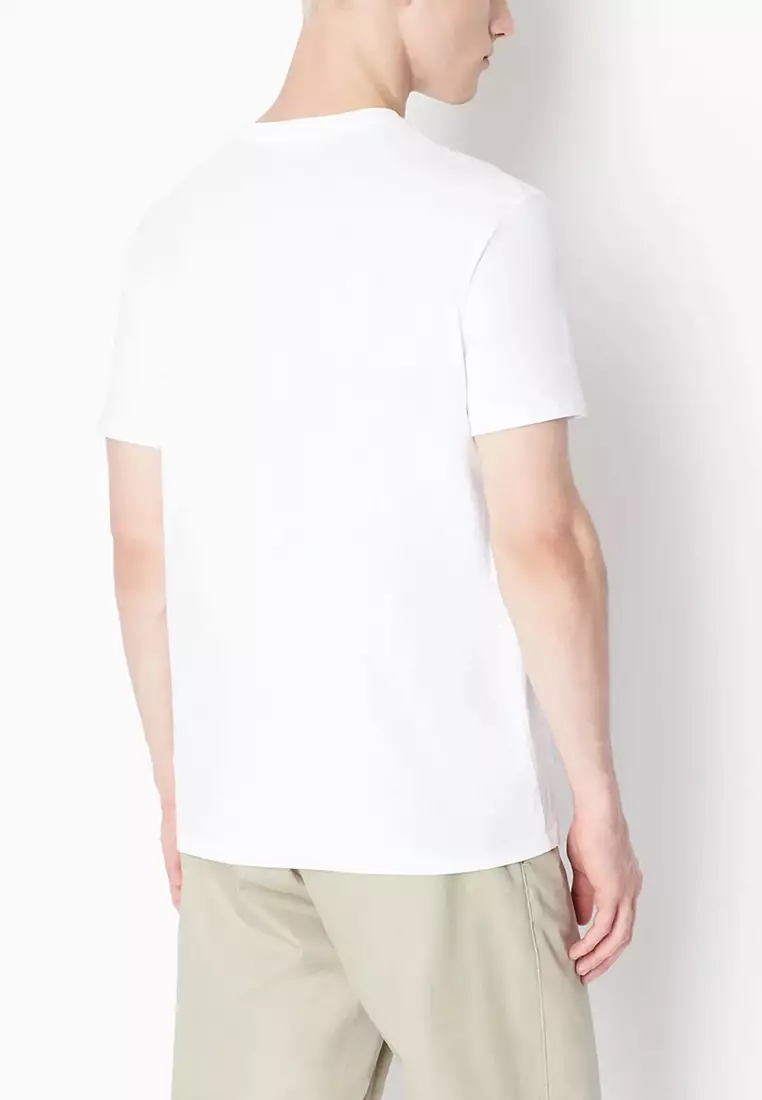 Buy Armani Exchange Regular Fit Jersey Cotton Logo T Shirt White