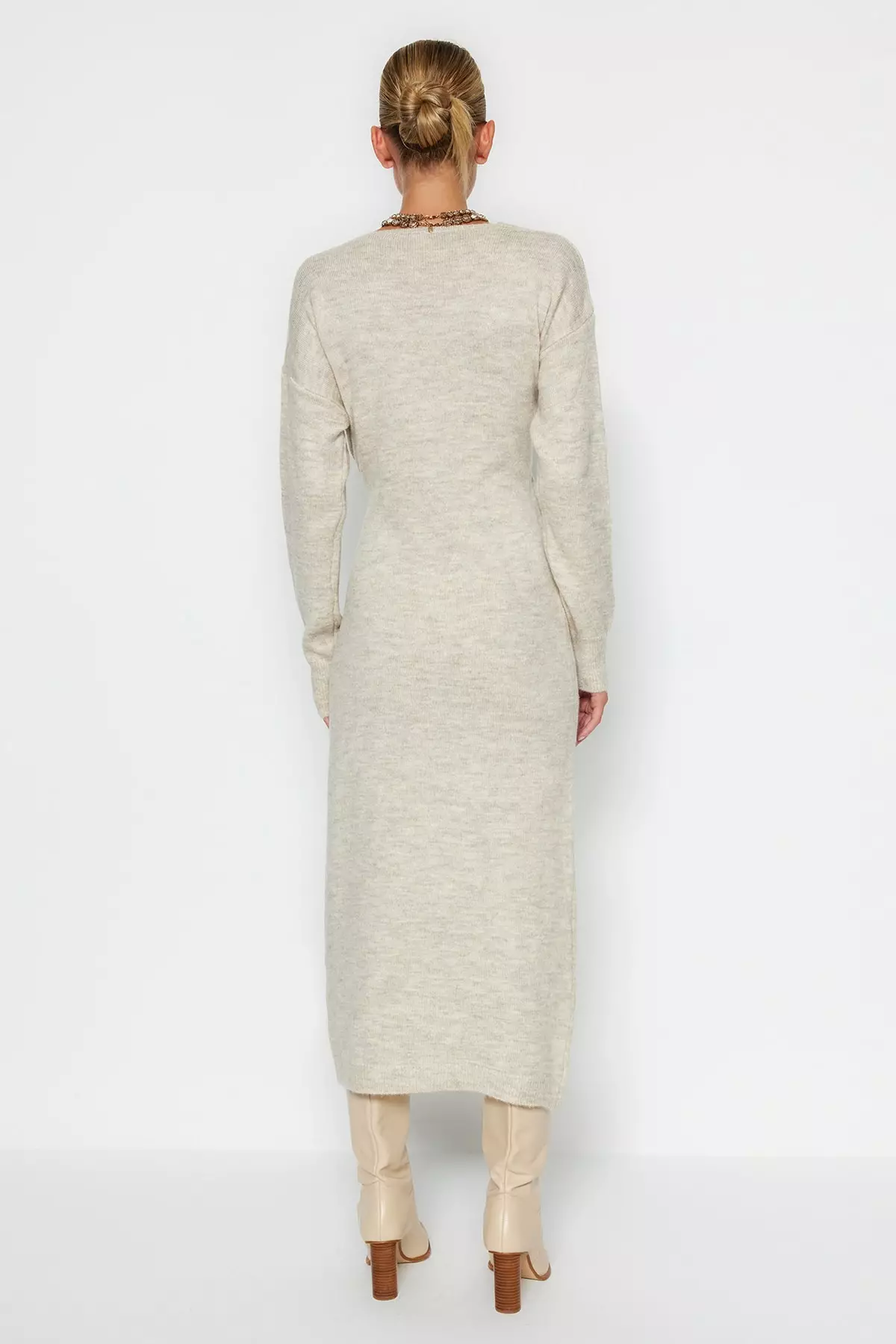 Double Breasted Collar Maxi Dress