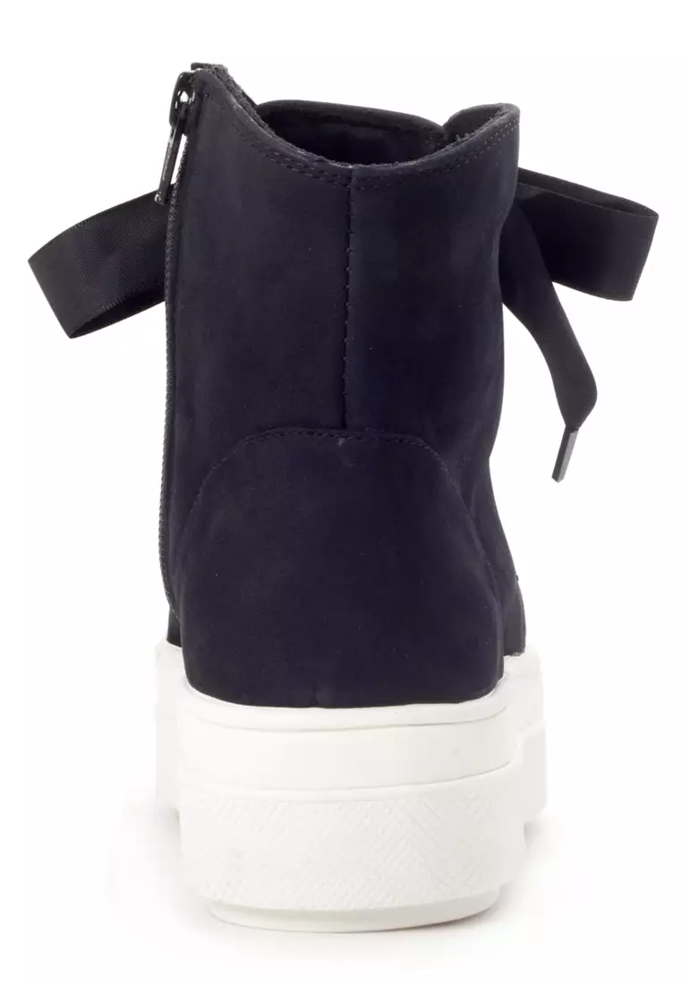 Amaztep Suede Leather Ribbon Lace-Up High Top Sneakers