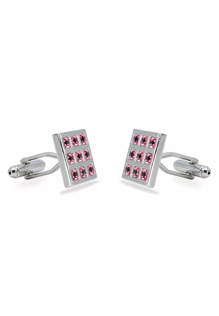 Isla II Pink Diamonte Cufflinks