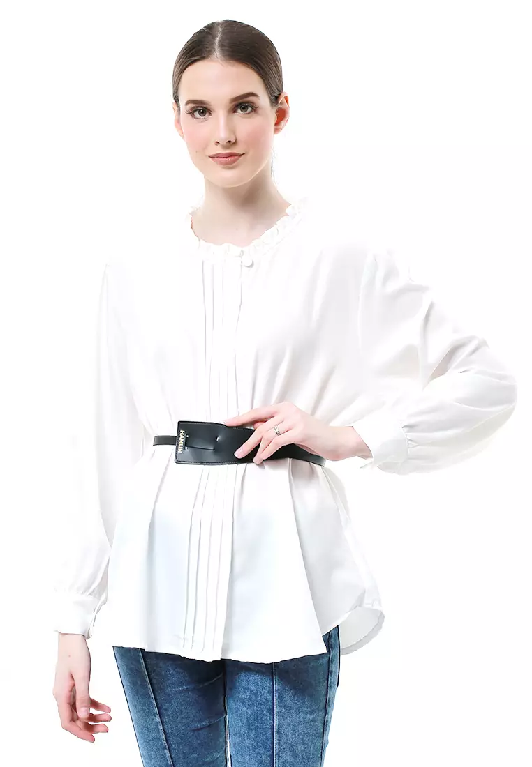 Imani Ikat Pinggang Wanita Lilit Simple Wide Casual Belt Material Leather ORIGINAL - Black