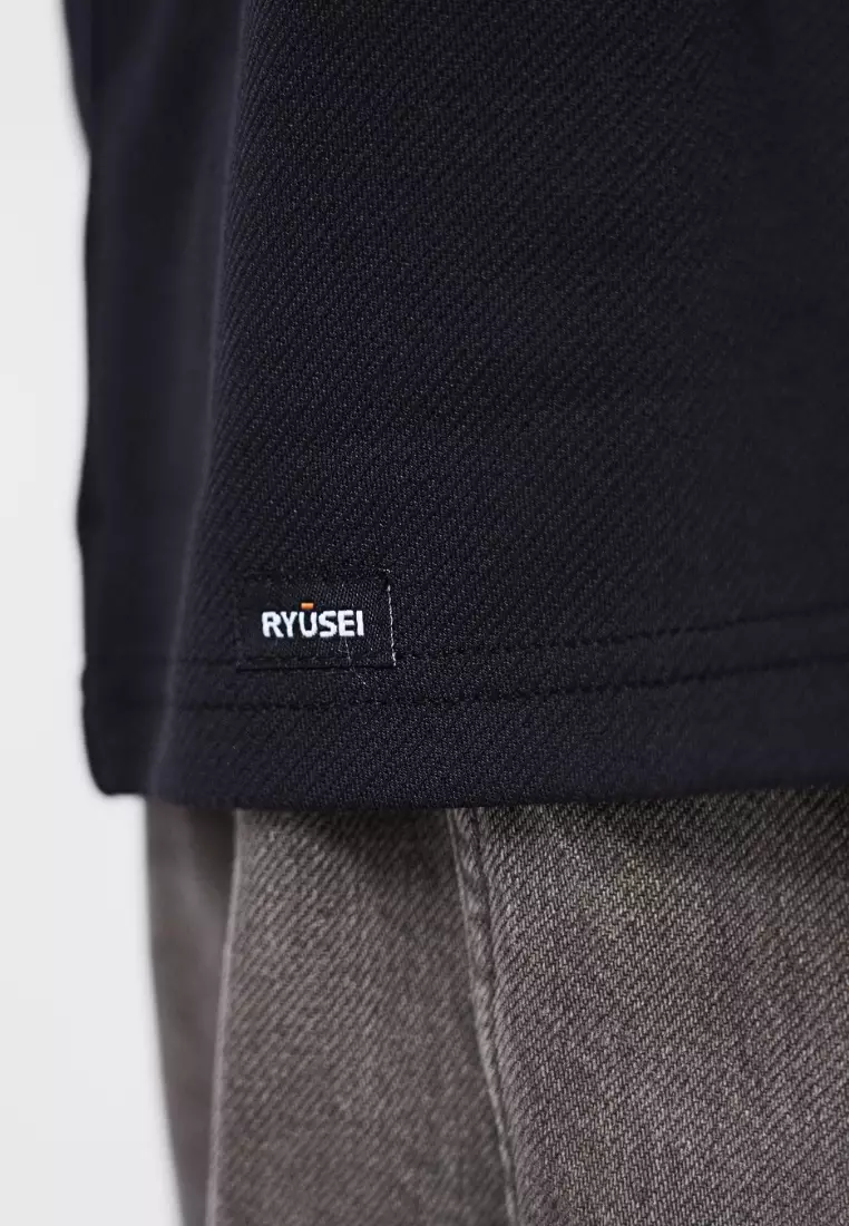 Ryusei Polo Oversize Kudo Twill Black