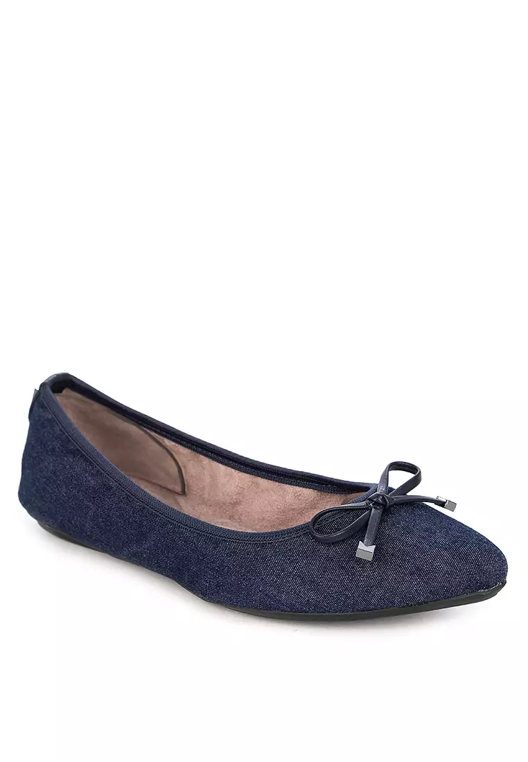 Annie bow-embellished suede ballet flats