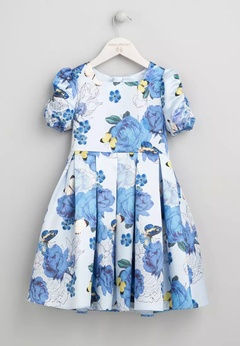 White blue floral best sale dress