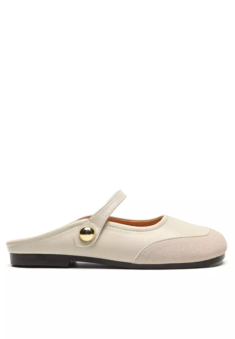 Vintage Buckle Strap Flat Mules WW993-3