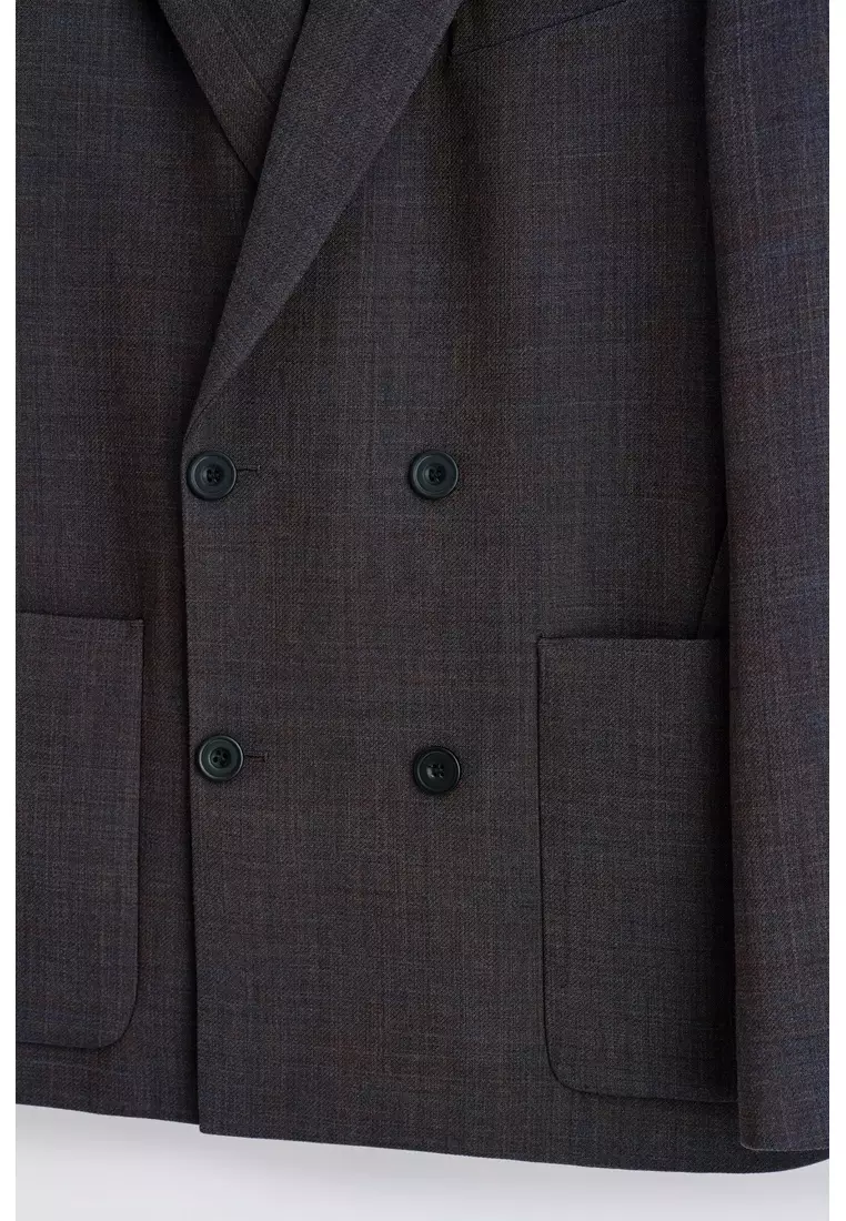 UNSTRUCTURED WOOL-BLEND BLAZER