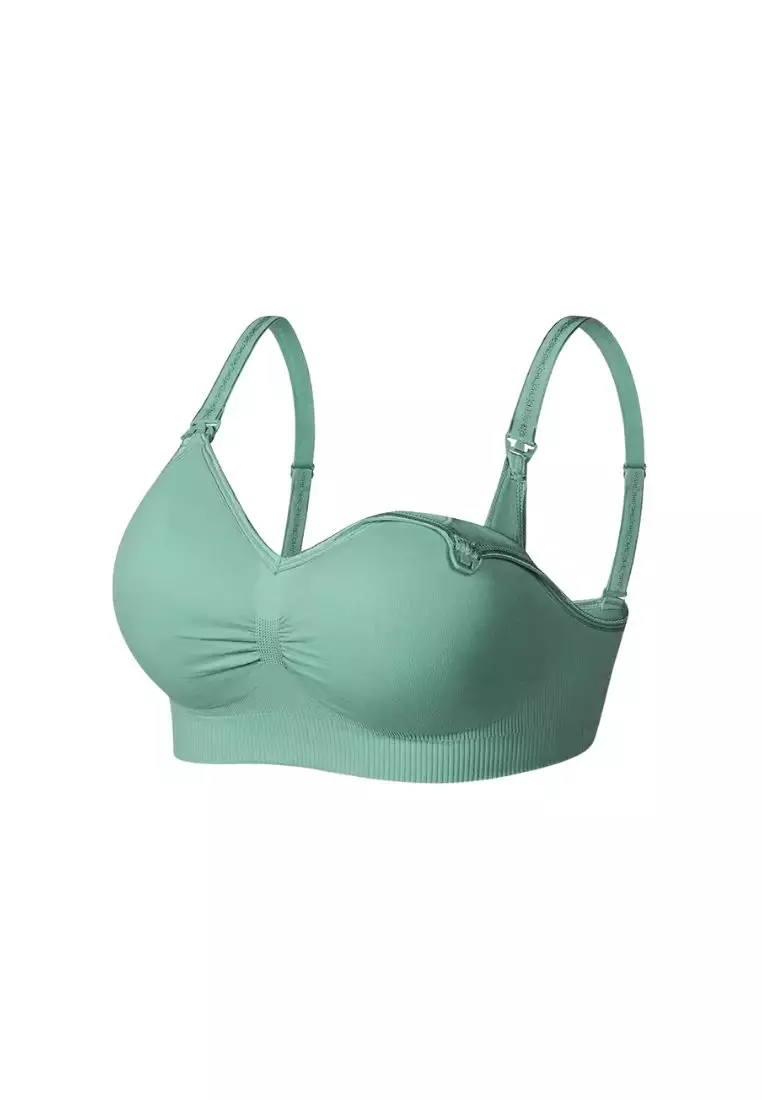 Grace Nursing Push Up Bra in Green Maternity Bra