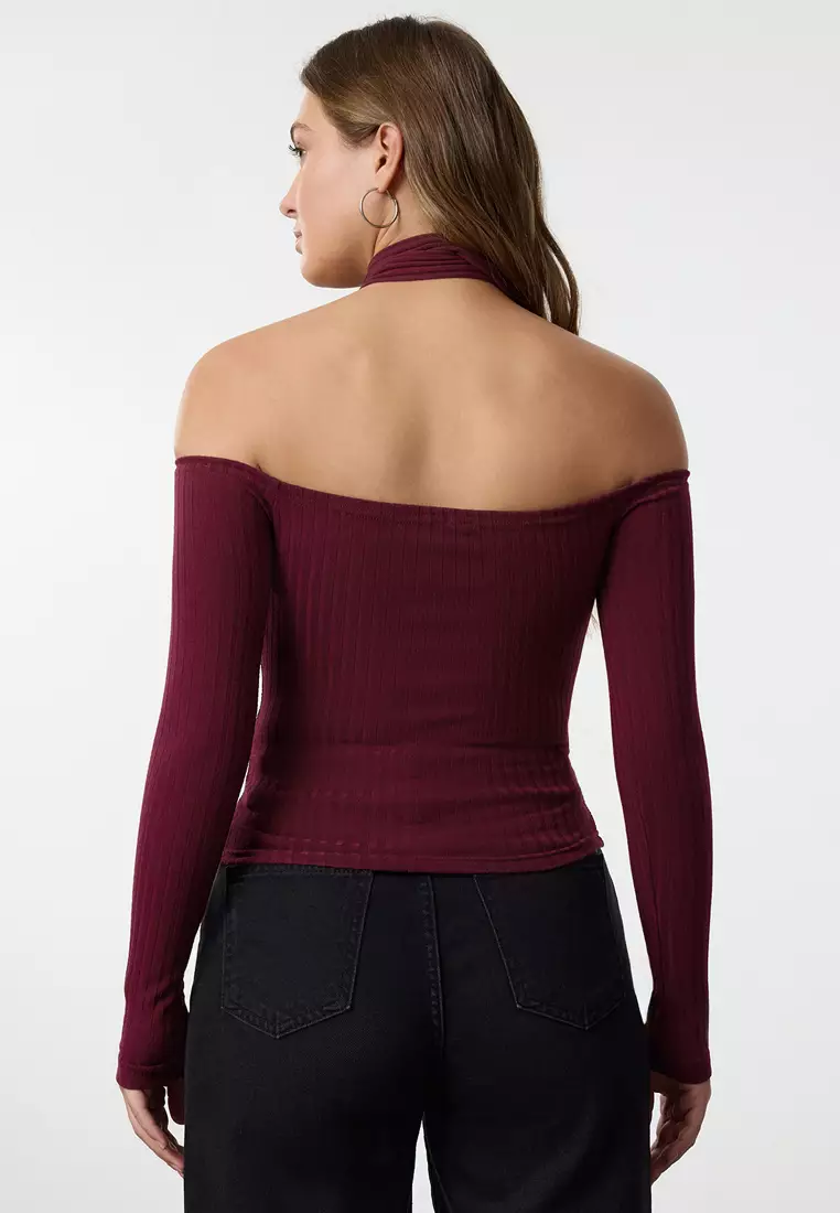 Shawl Detailed Crop Top