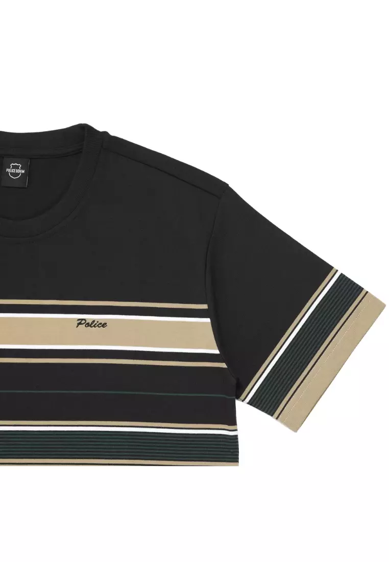 POLICE T-Shirt Salur Bordir Cotton Premium Pria