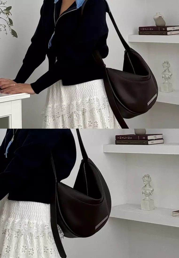 BAY Vegan Leather Crossbody Bag Chocolate Brown