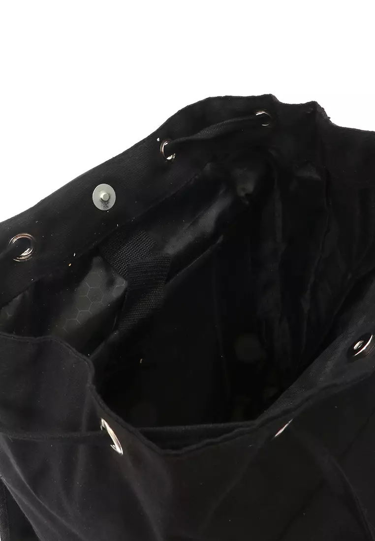 Doomb Backpack Sekolah Unisex Style Casual Many Slot Large Storage Material Canvas ORIGINAL - Black