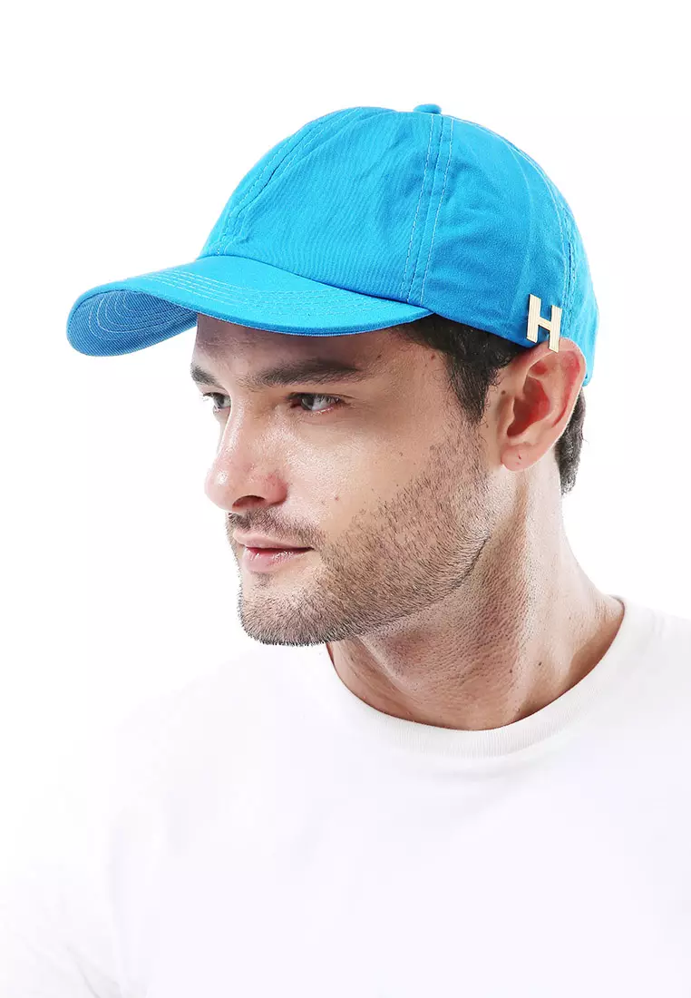 Drsh Topi Baseball Unisex Motif Polos Aksesoris Fashion Korean style Material Rafel ORIGINAL - Blue