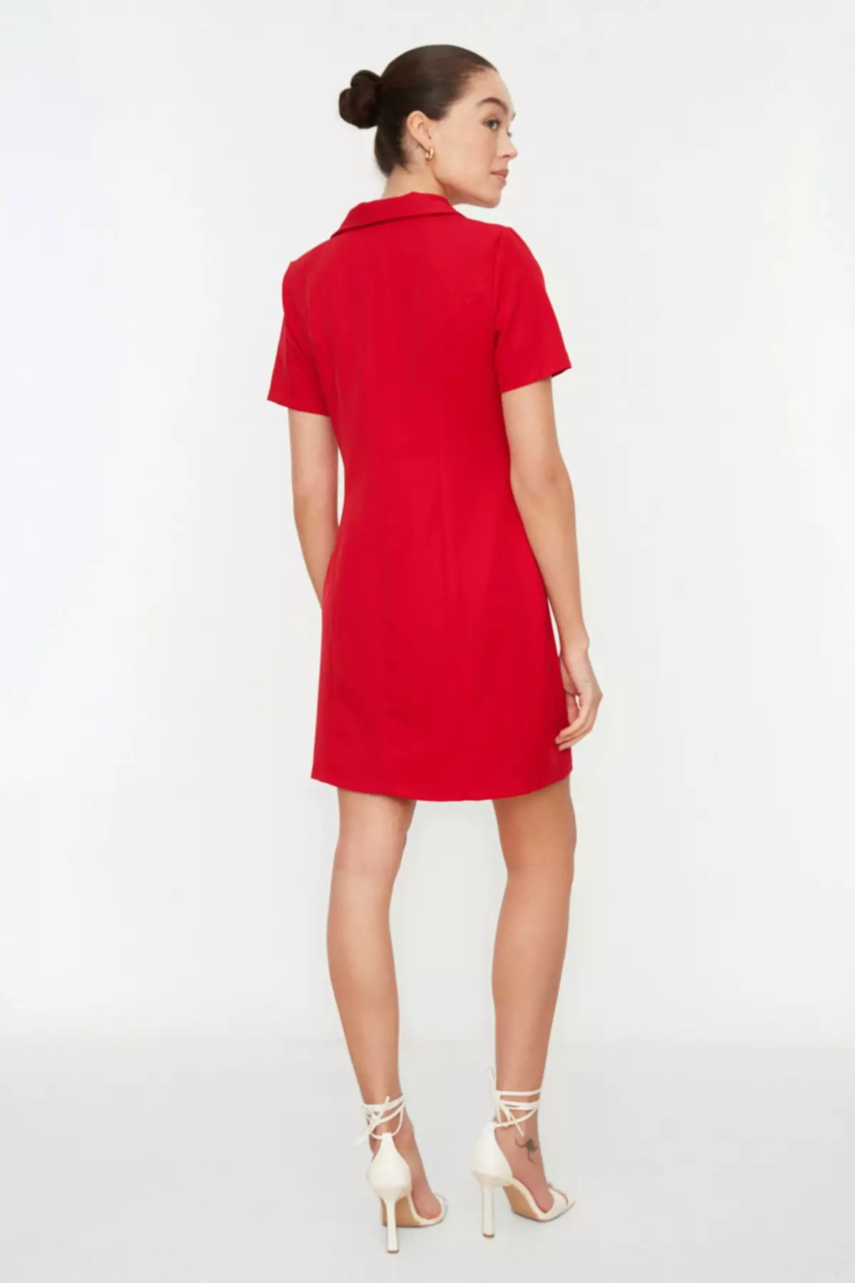 Buy Trendyol Red Jacket Mini Dress with Woven Button Detailed 2023