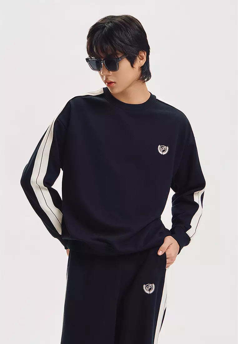 Relaxed Fit Pullover Sweater with Embroidery