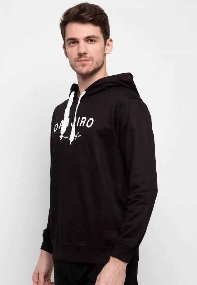 MO194 Thirdday hoodies casual pria dateng daijiro hitam