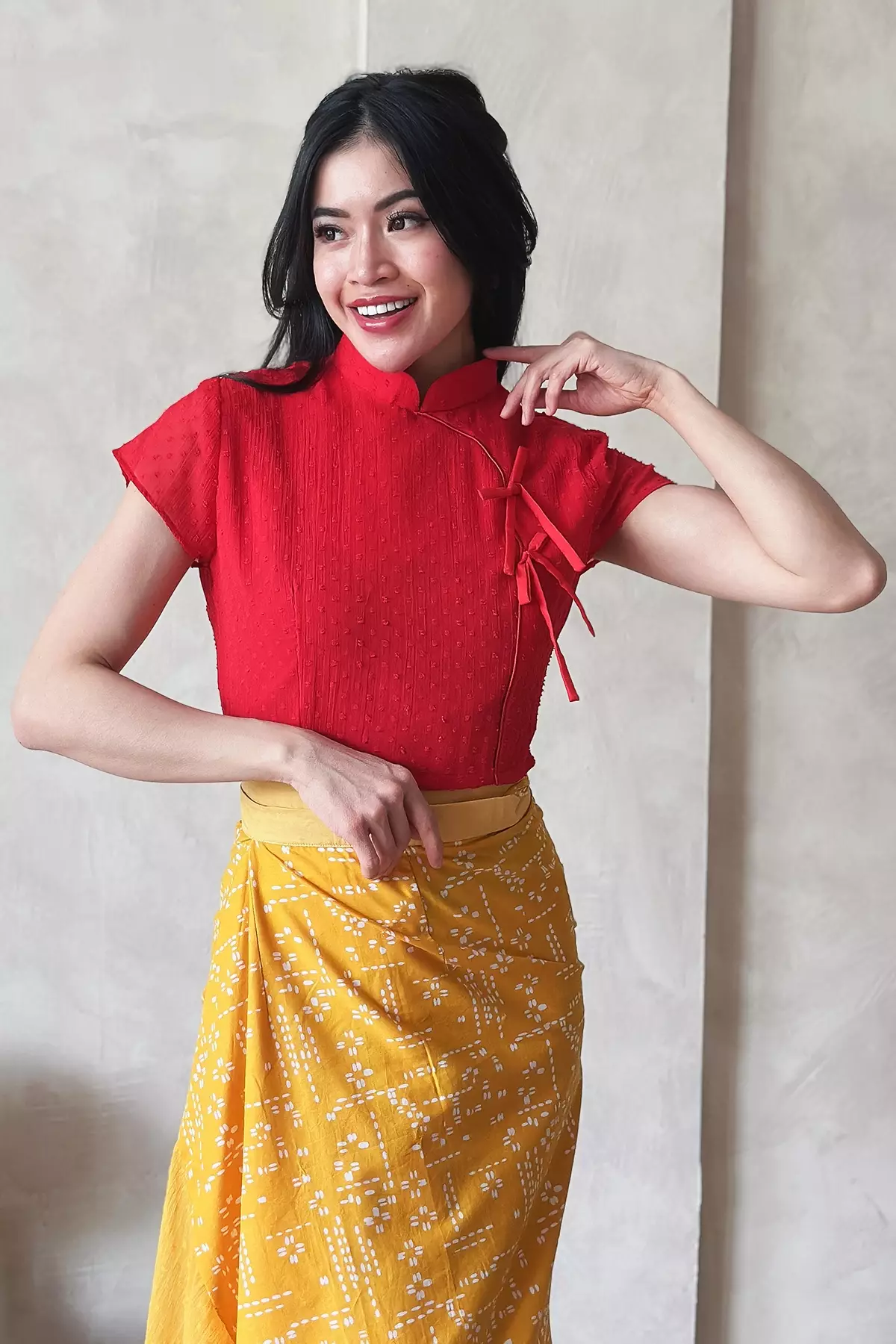 Qipao Blouse | Silk Organza Sakura main image 0