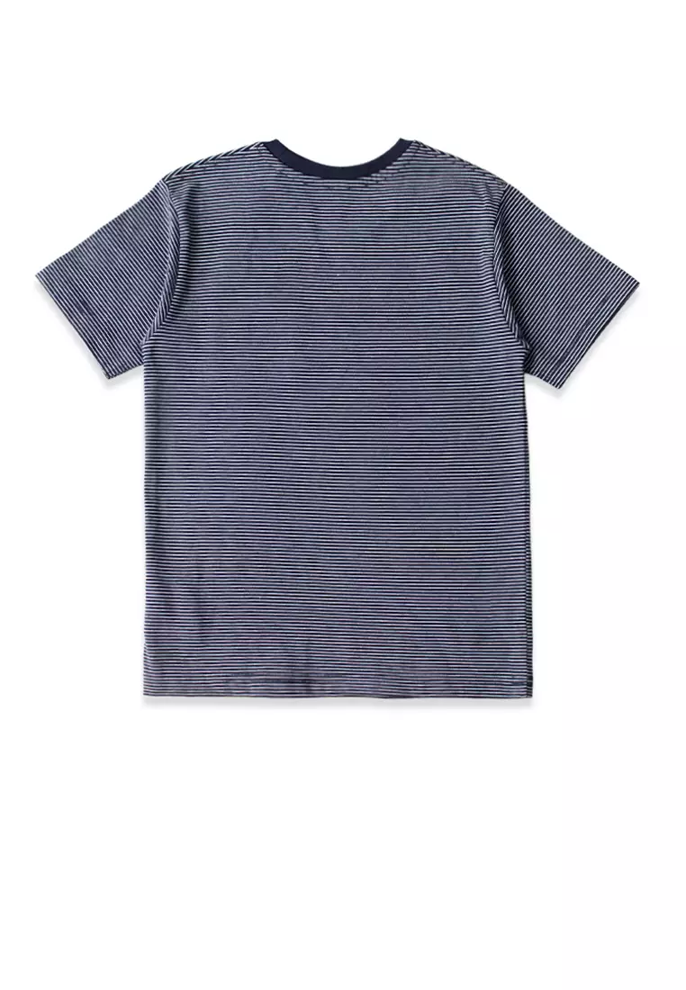Tshirt/ Kaos Anak Laki/ Rodeo Junior Blue Stripe Tshirt With Pocket