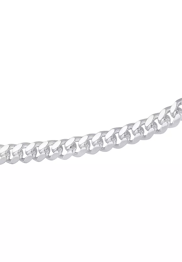 925 Sterling Silver Machine Curb Chain Necklace SR002 (2.20MM, 52CM)