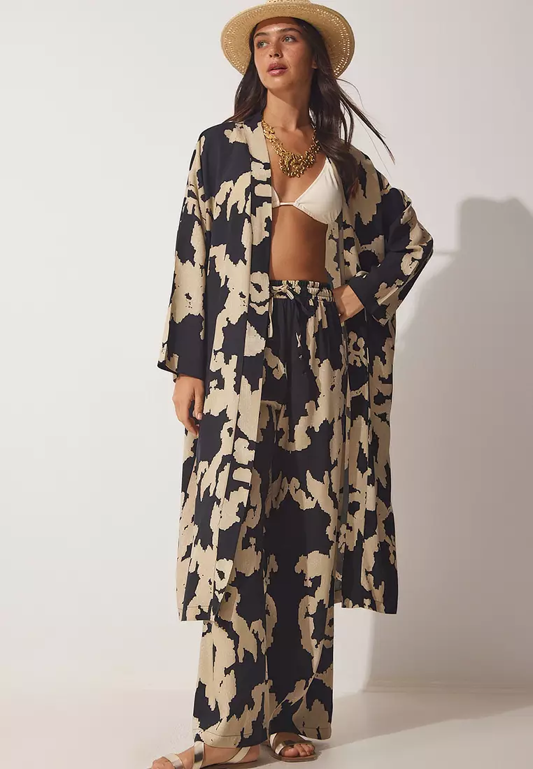 Viscose Kimono Palazzo Pants Suit