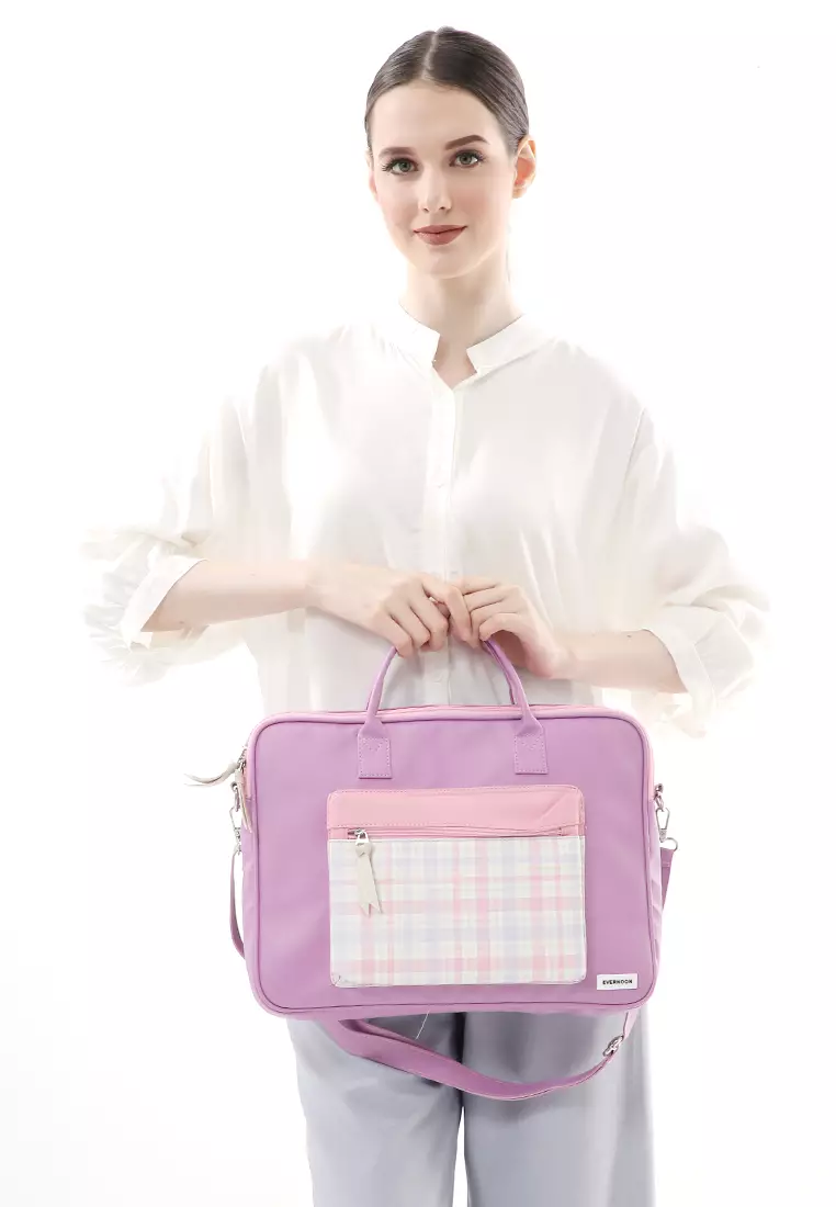 Keysia Tas Laptop Selempang Front Pocket Desain Simple - New Purple
