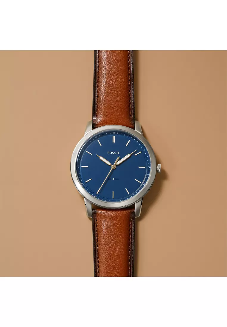 Minimalist Slim Three-Hand Light Brown Leather Watch FS5304