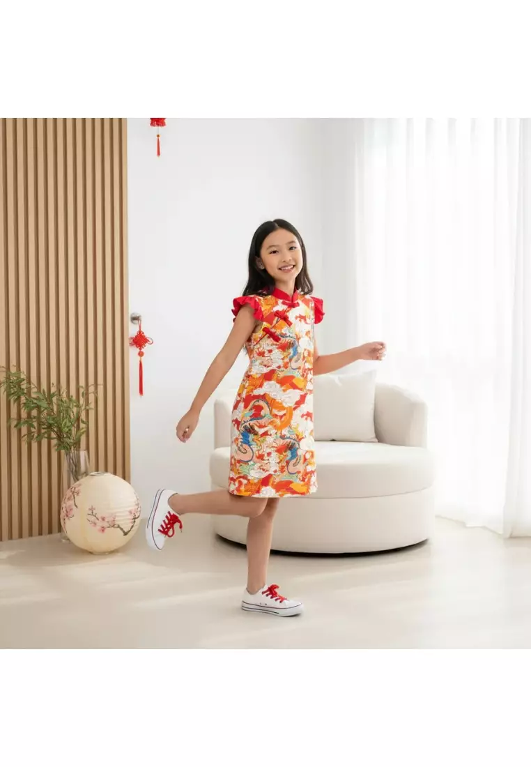 現貨 農曆新年龍鳳女童旗袍裙 嬰幼兒中國新年服裝