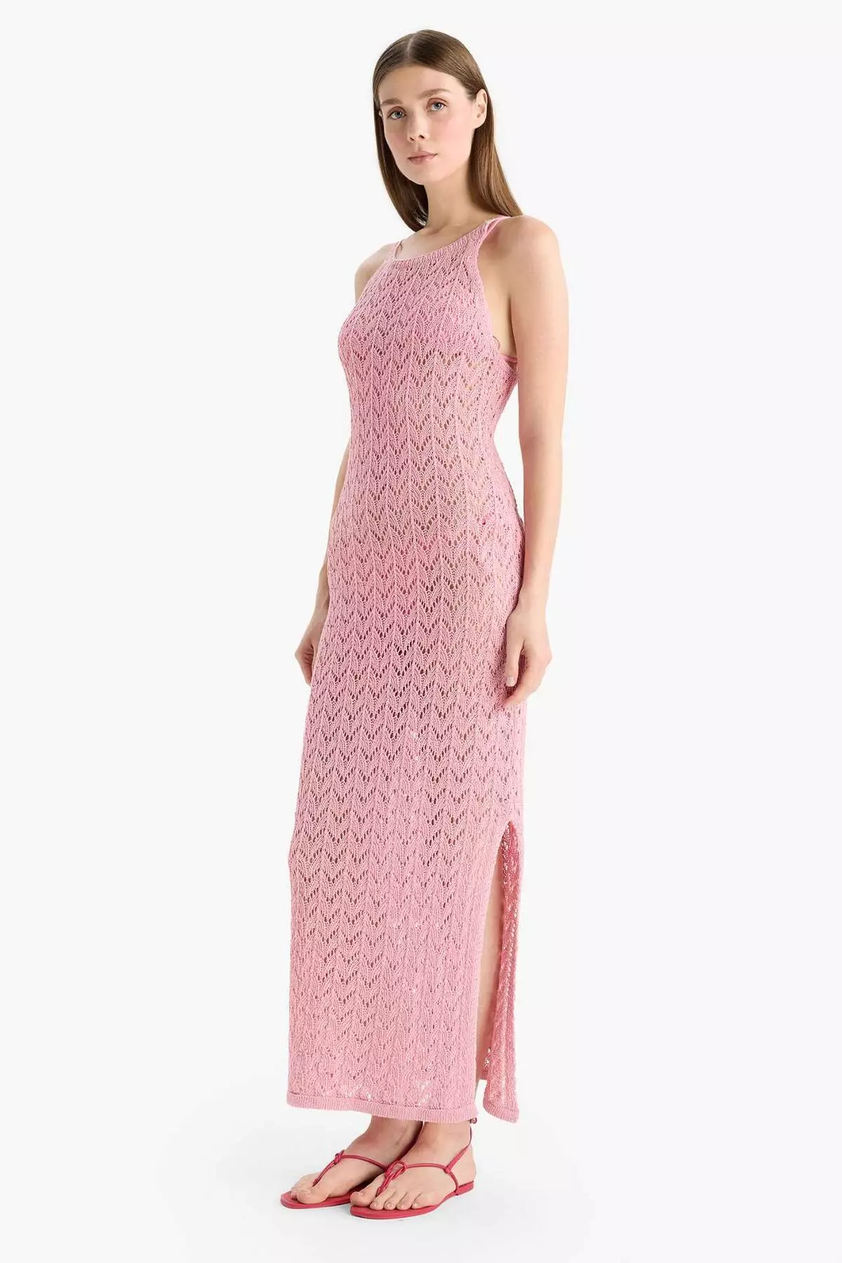 Round Neck Strap Knitwear Beach Dress-Fall in Love E5968Ax25Hs