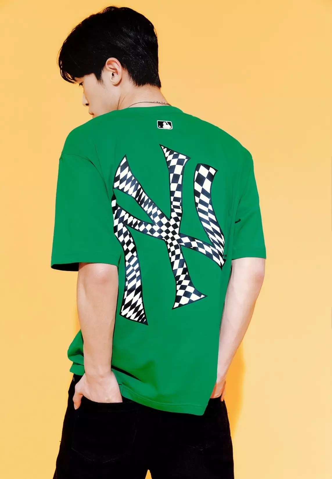 Jual MLB Korea Checkerboard Clipping Logo Overfit short