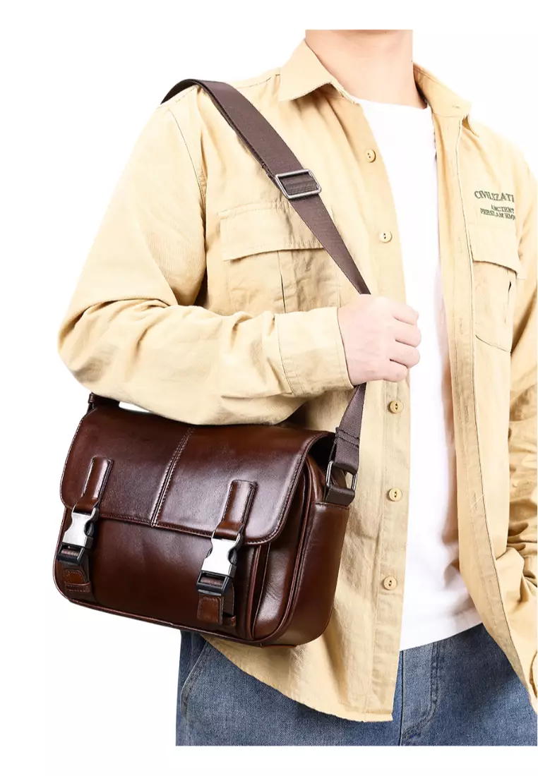 Buy Lara New Arrival Genuine Leather Men's Shoulder Bag Men's Bag