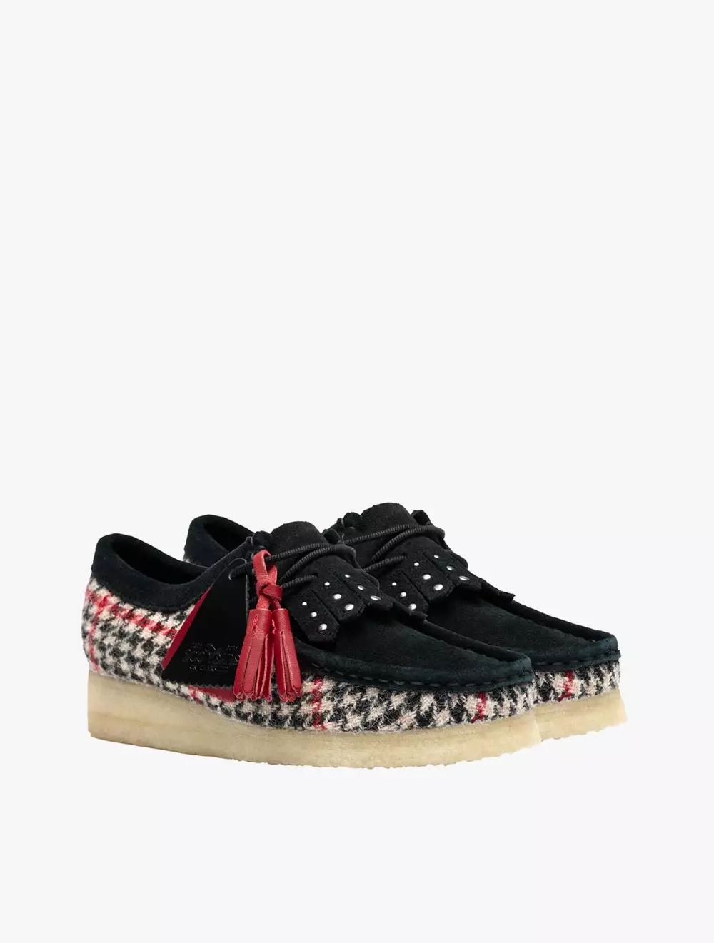 Clarks Wallabee. Black TweedCombi