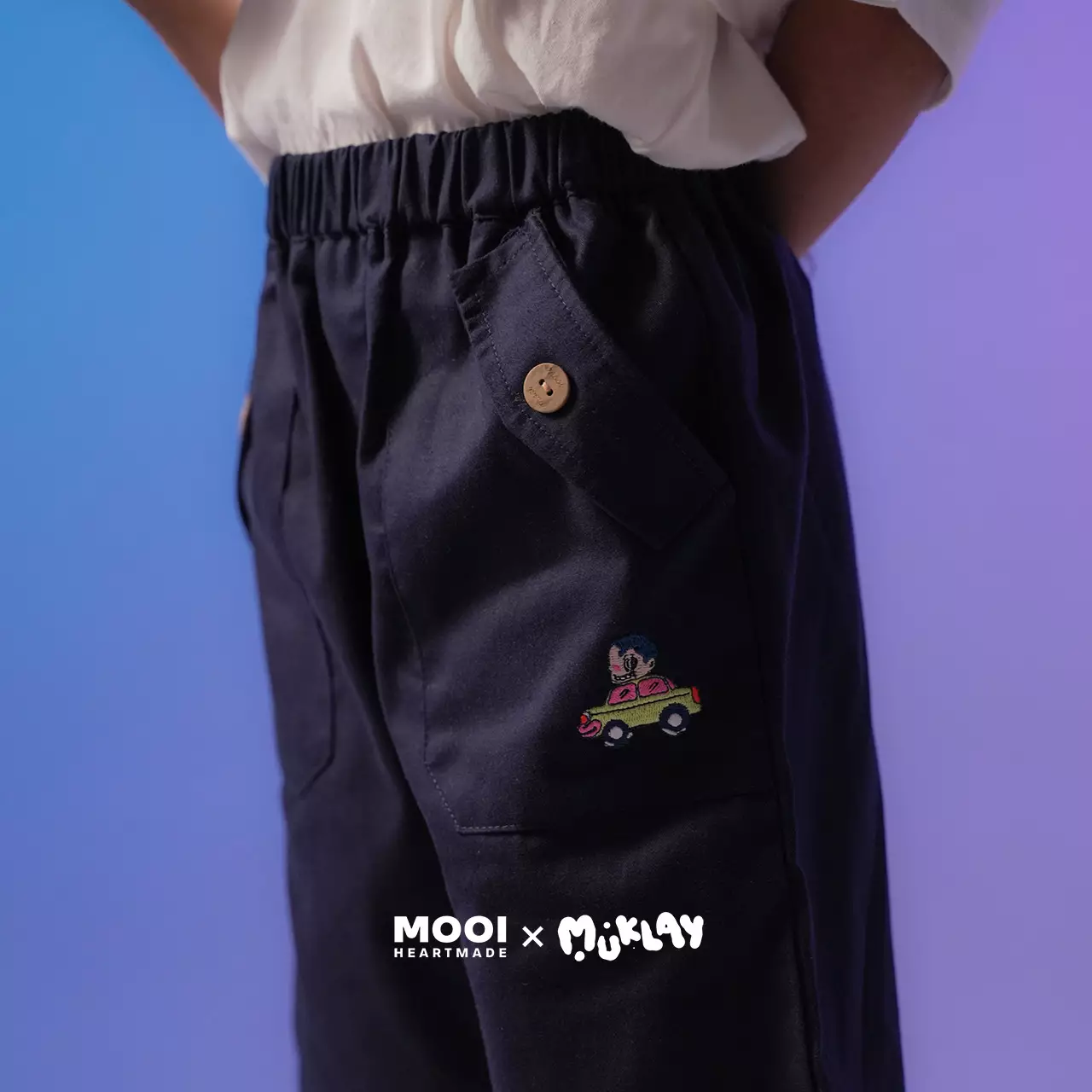 Mooi X Muklay Celana Pendek Cargo Anak Lex Short Cargo Pants Kids - Black