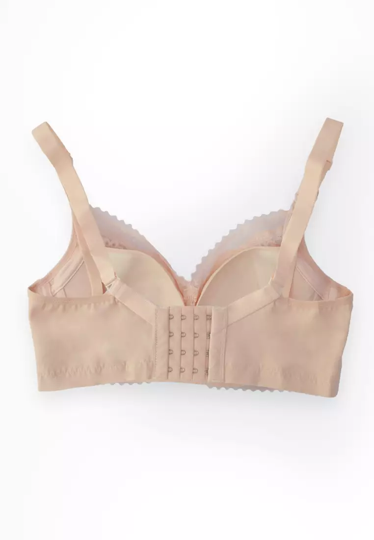 Peach Lace Strap Clips Nursing Bra