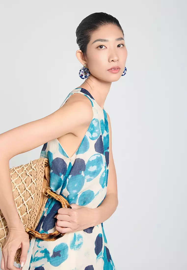 Patterned viscose-blend maxi dress