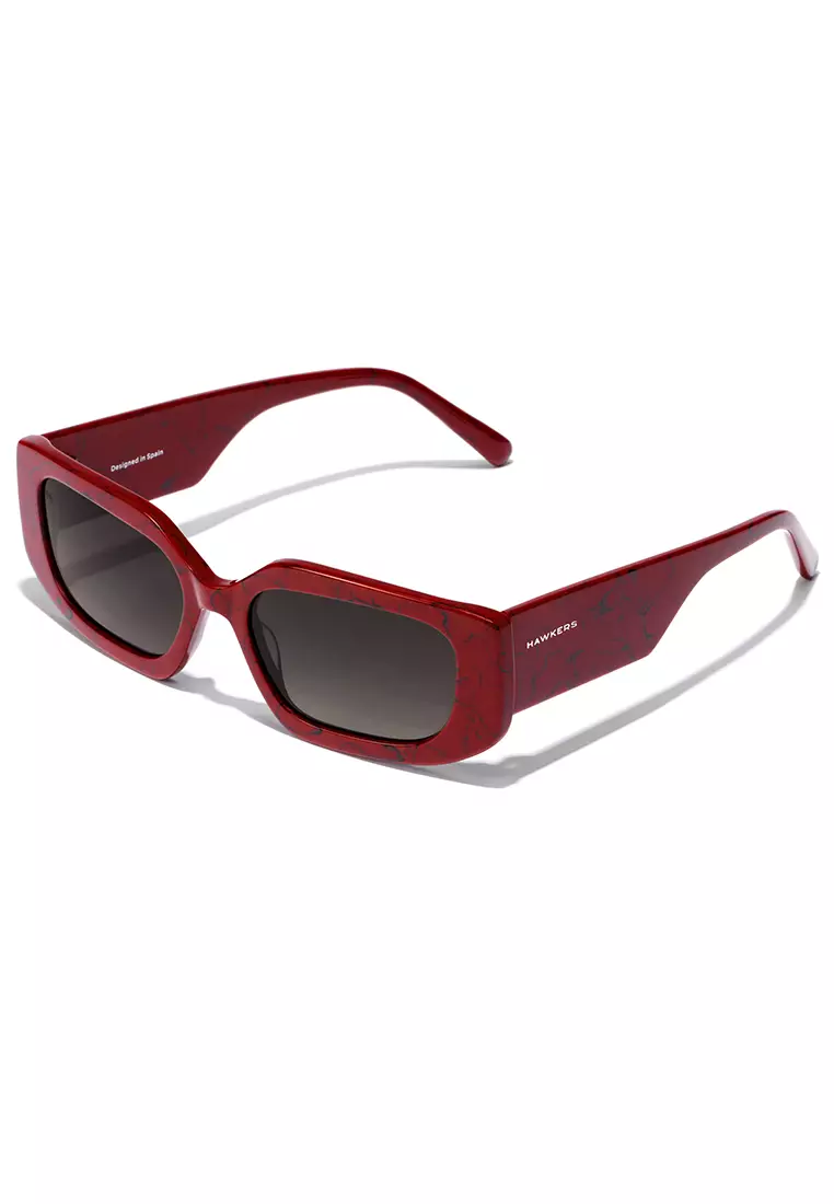 HAWKERS Red Marble Black Trendset Sunglasses For Women, Female. Official Product Designed In Spain