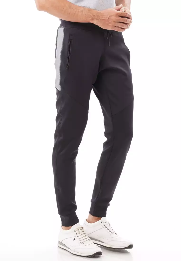 Tiento Celana Joger Panjang Olahraga Hitam Jogger Long Pants Sporty Turbo Scuba Black Men