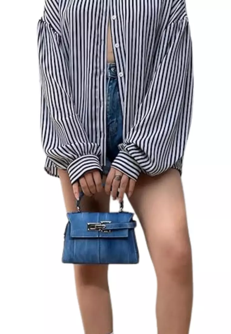 Elise Top Handle Bag - Blue