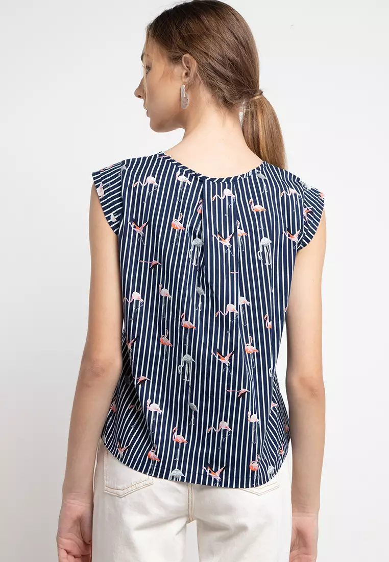 Sarah Blouse In Navy Print