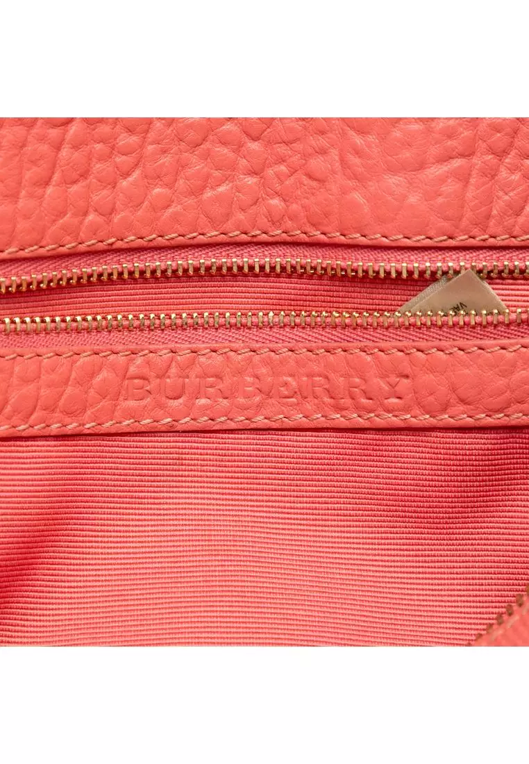 Pre-Loved Burberry Small Grain Check Embossed Leather Chichester Crossbody