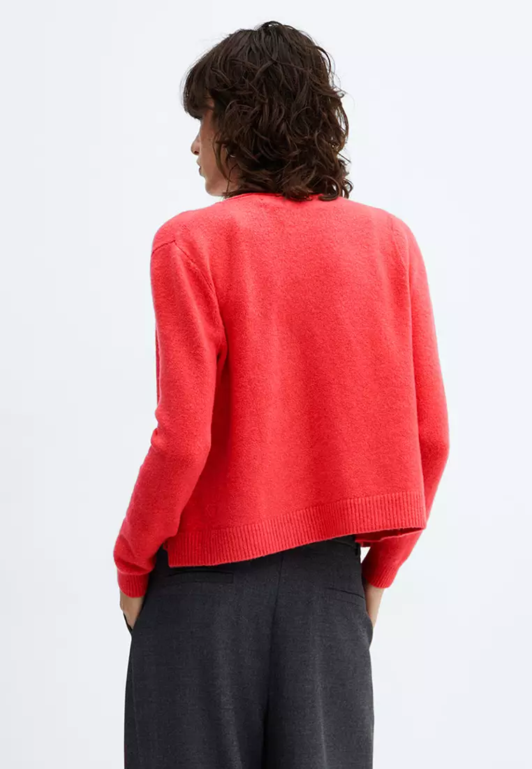 Red knit deals cardigan