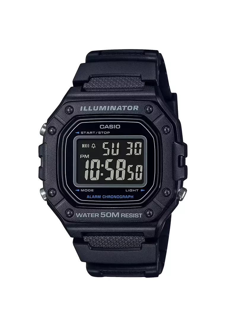 Jual Casio Casio Jam Tangan Pria Black Resin W-218H-1BVDF
