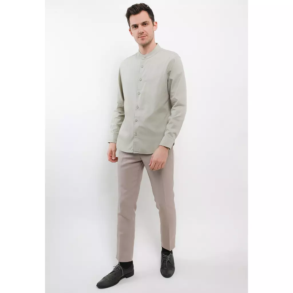 TRIPLE Kemeja Panjang Slim Fit (LS MC 508) White