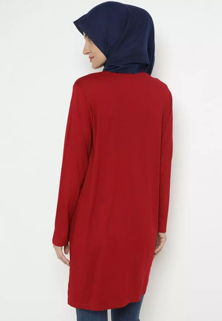 LTD01 thirdday mls hazi genius maroon hijab lengan panjang wanita