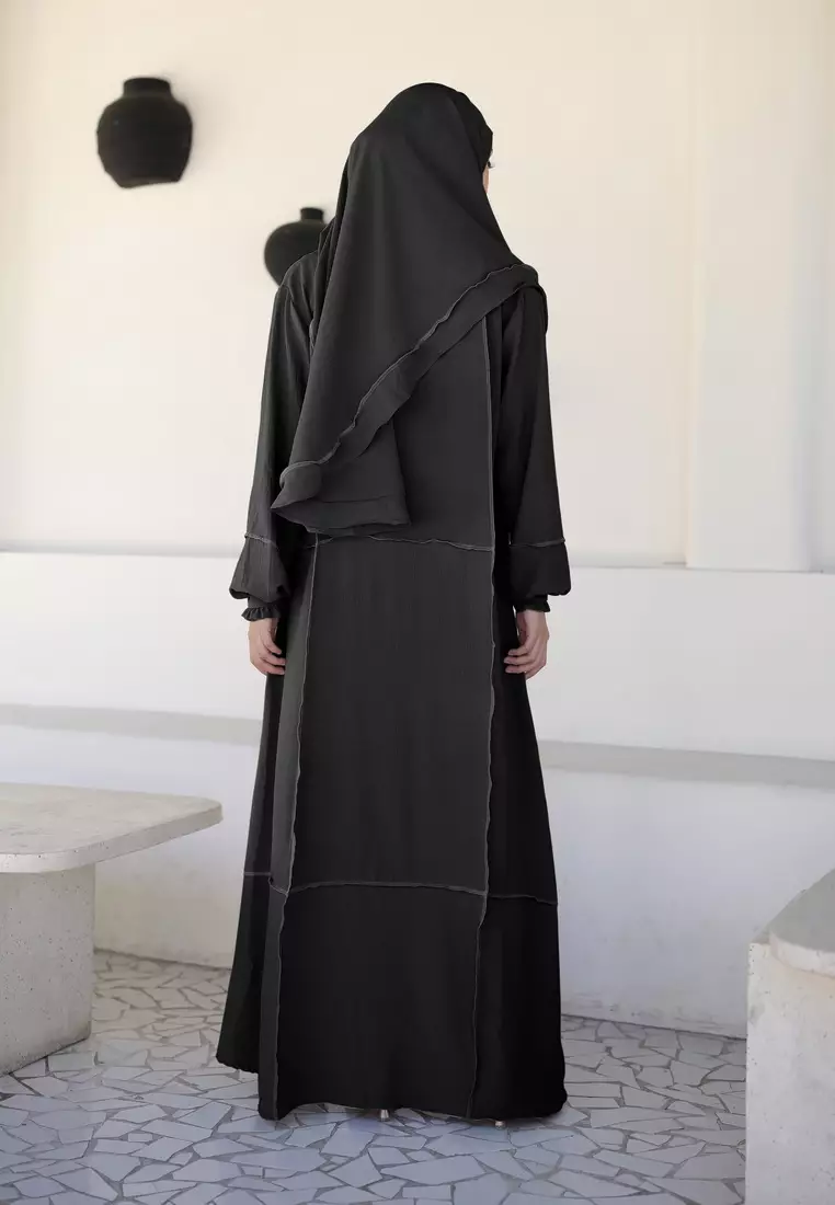 Zelena - Assyami Abaya List Dress Set - Black