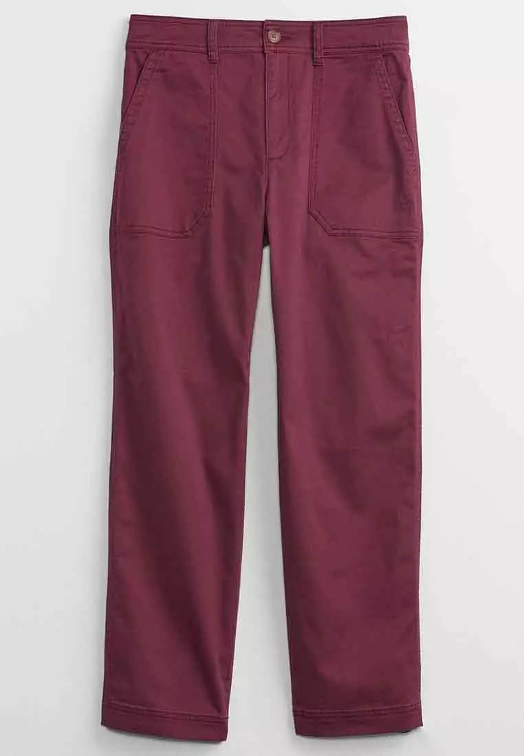 High Rise Girlfriend Utility Khakis with Washwell