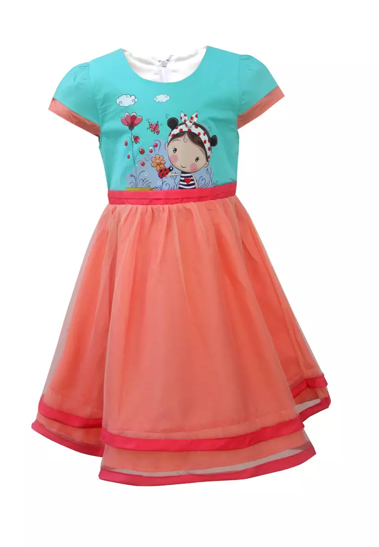 Two Mix Dress Anak Perempuan Fashion Motif Nonik Cantik Usia 1-12 4113