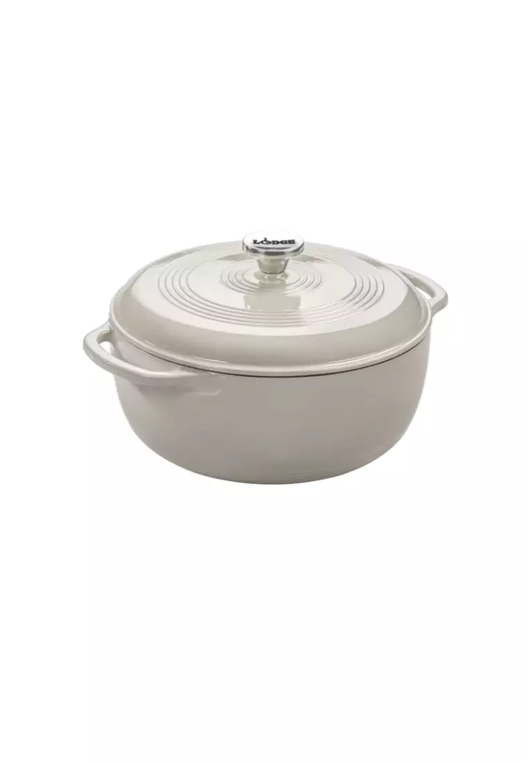 Buy Gourdos Lodge 6 Quart Enameled Cast Iron Dutch Oven Oyster White 2024 Online Zalora 5723