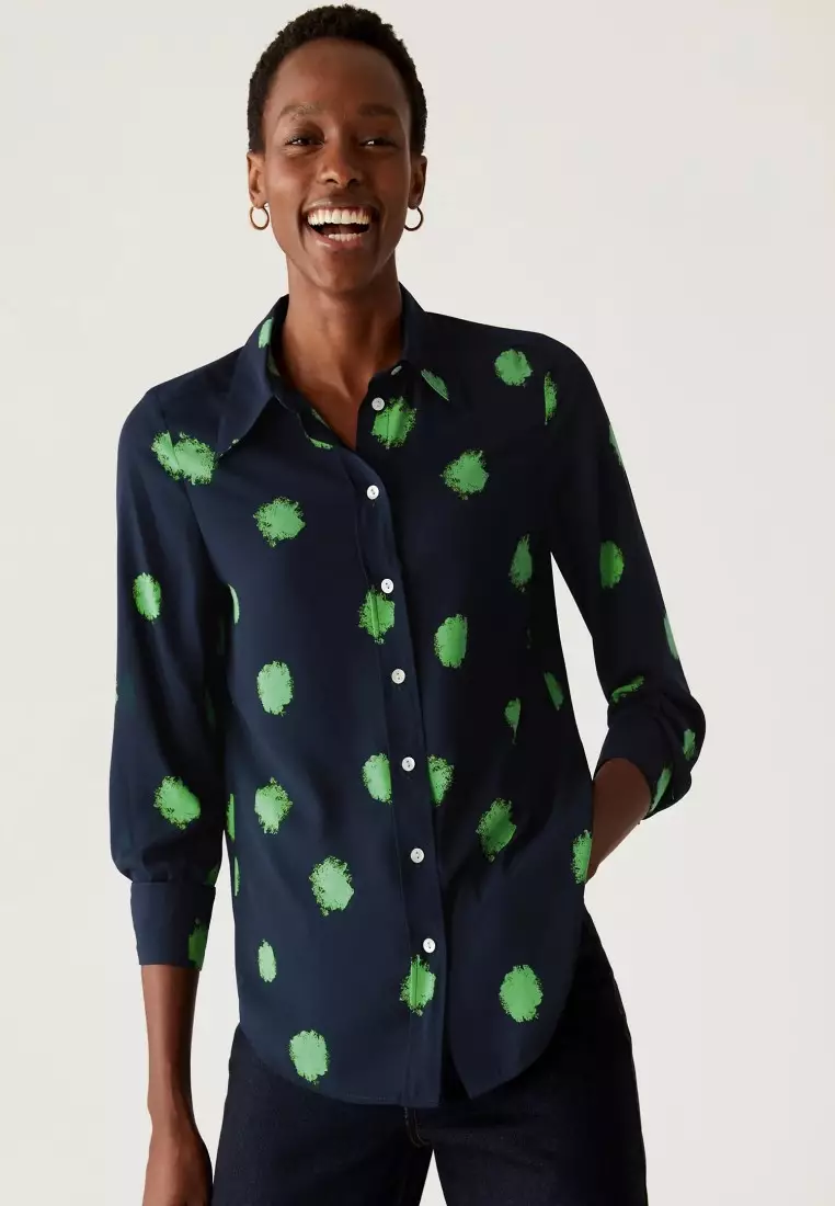 Buy MARKS SPENCER Printed Collared Long Sleeve Shirt 2024 Online